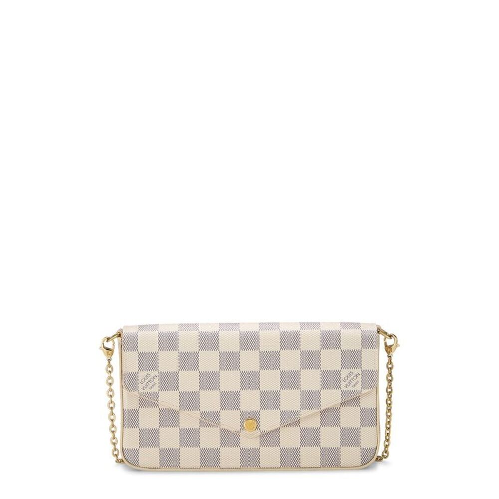 Louis Vuitton Pink Damier Azur Coated Canvas Pochette Felicie (Authentic